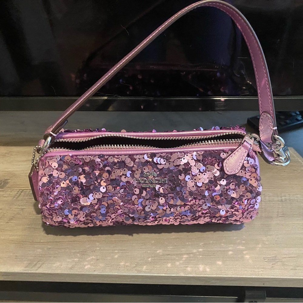 Coach Purple Sequin Wristlet